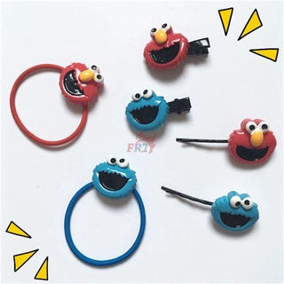 ❀ Phụ Kiện Tóc Đường Phố Mè❀Kẹp Tóc Hình Elmo