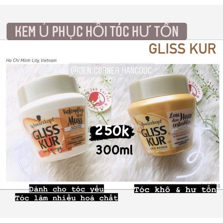 Kem ủ phục hồi tóc Gliss Kur 300ml (hàng Đức)