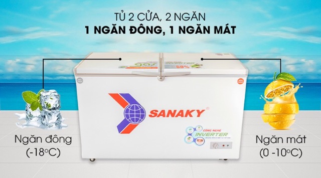 Tủ đông/Mát Sanaky Inverter 280 lít VH-4099W3 (Miễn phí giao tại HCM-ngoài tỉnh liên hệ shop)