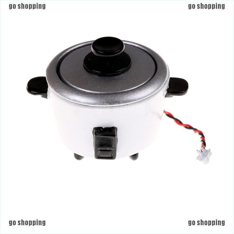 {go shopping}1:12 Dollhouse Miniature Kitchen Scene Props To Play Metal Rice Cooker Pocket Model