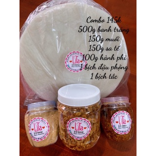 Combo bánh tráng phơi sương 145k tặng đậu phộng kèm tắc