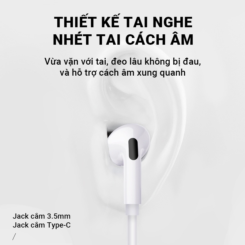 Tai nghe nhét tai có dây SD3  dùng được cho Android Type-C giảm ồn thông minh âm thanh sống động sắc nét tích hợp micro