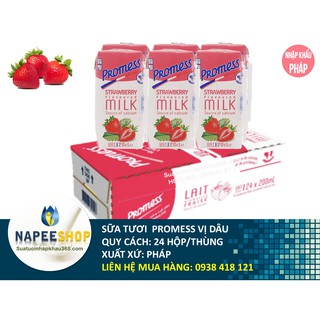 SỮA TƯƠI PROMESS HƯƠNG DÂU 200ML (THÙNG 24 HỘP)