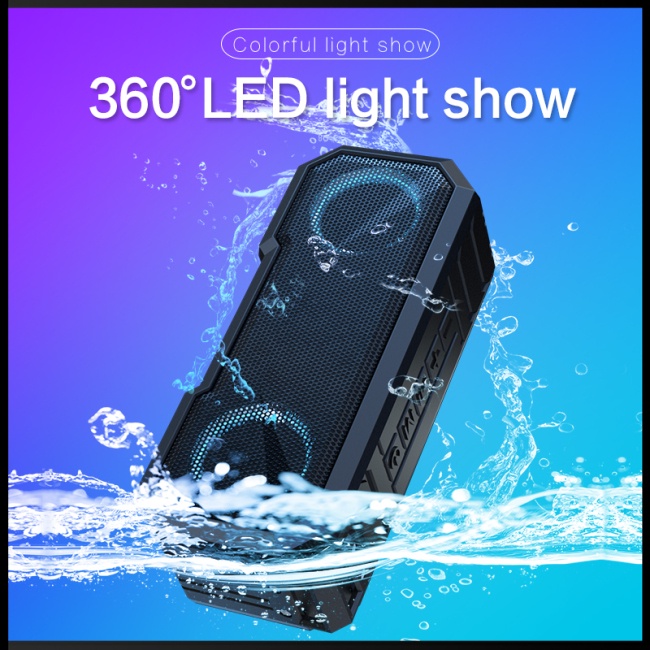 Loa Bluetooth Không Dây Zevaret X8 Ipx7 Chống Nước Phát Quang Siêu Trầm Có Pin Sạc Dự Phòng TFCard / AUX / Ổ Đĩa U / FM