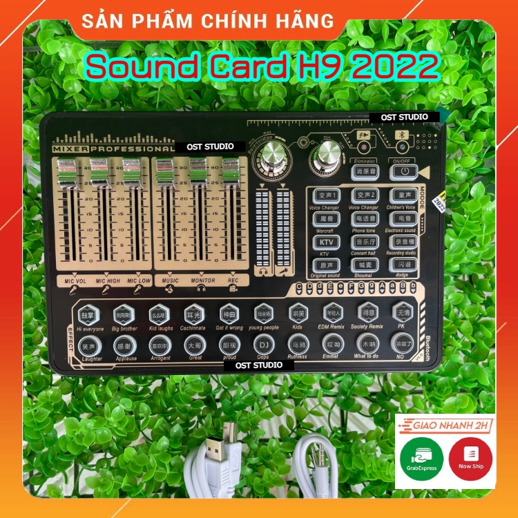 Sound Card H9 2022 Phiên Bản Mới Nhất. Hát Livestream, Karaoke, Autotune, Giả Giọng, Hiệu Ứng Vui Nhộn, Độ Bền Cao
