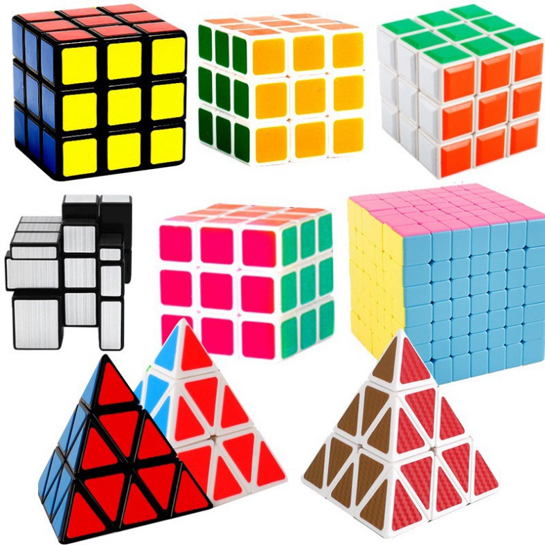 Bộ Sưu Tập Khối Rubik Carbon MoYu Meilong 2x2 3x3 4x4 5x5 Tam Giác 12 Mặt Skewb Square-1 SQ-1 Megaminx Pyranminx Cube đê