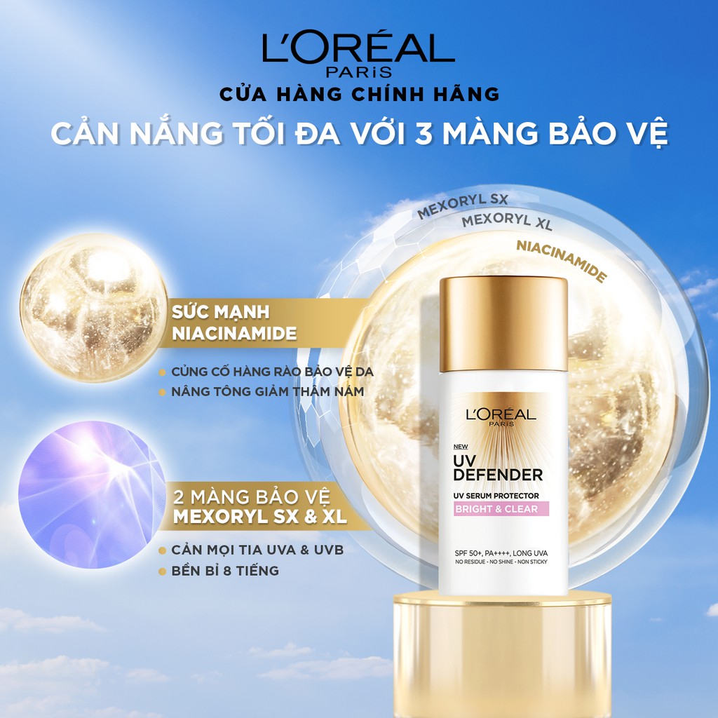 Bộ 2 kem chống nắng mịn nhẹ bảo vệ da L'Oreal Paris UV Defender 50ml/tuýp + 15ml/tuýp | BigBuy360 - bigbuy360.vn