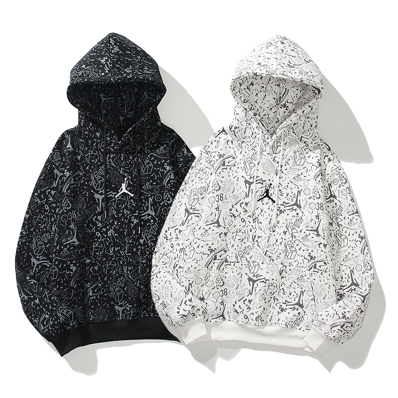 Áo hoodie Jordan vải cotton lót lông cừu cá tính thời trang 3019