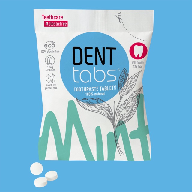 Viên đánh răng Denttabs Nk Đức 100% tự nhiên an toàn cho cả trẻ nhỏ giúp răng trắng sạch và bóng