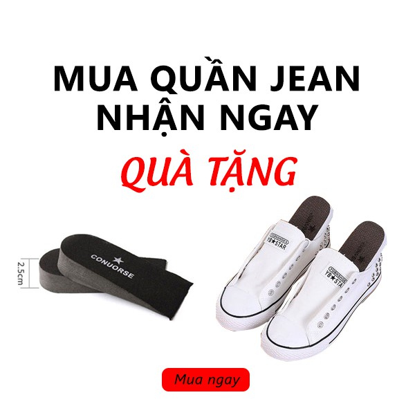 Quần Jean Nam Cao Cấp, Jean Co Dãn Rách Gối [895] Tặng kèm lót giày | BigBuy360 - bigbuy360.vn