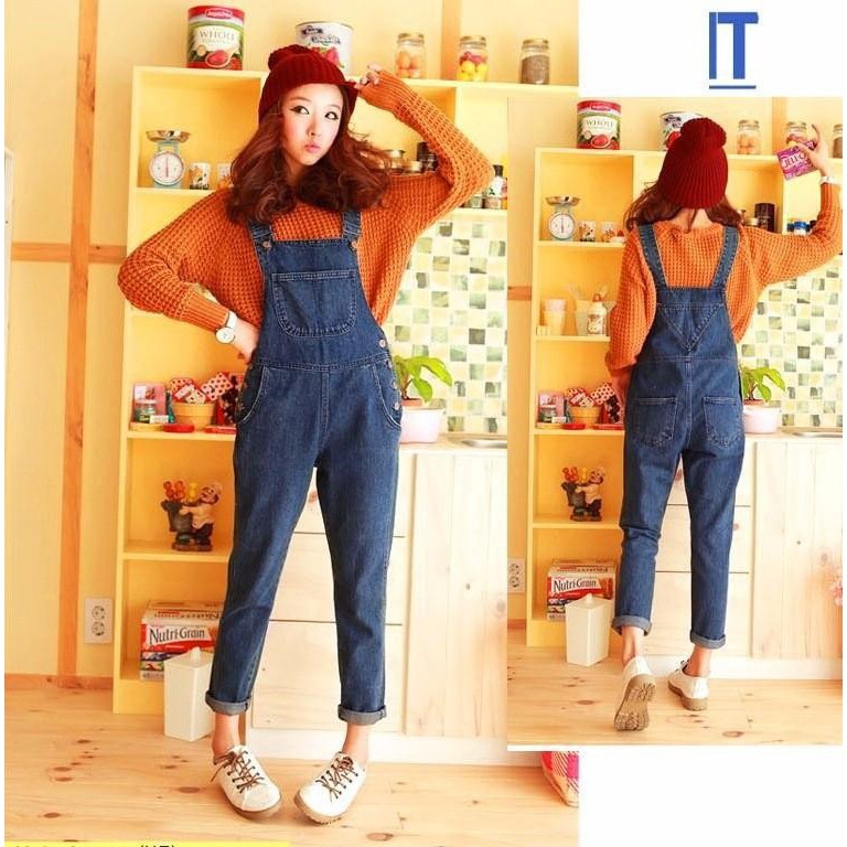 FLASH SALE Quần yếm jeans phối túi trước