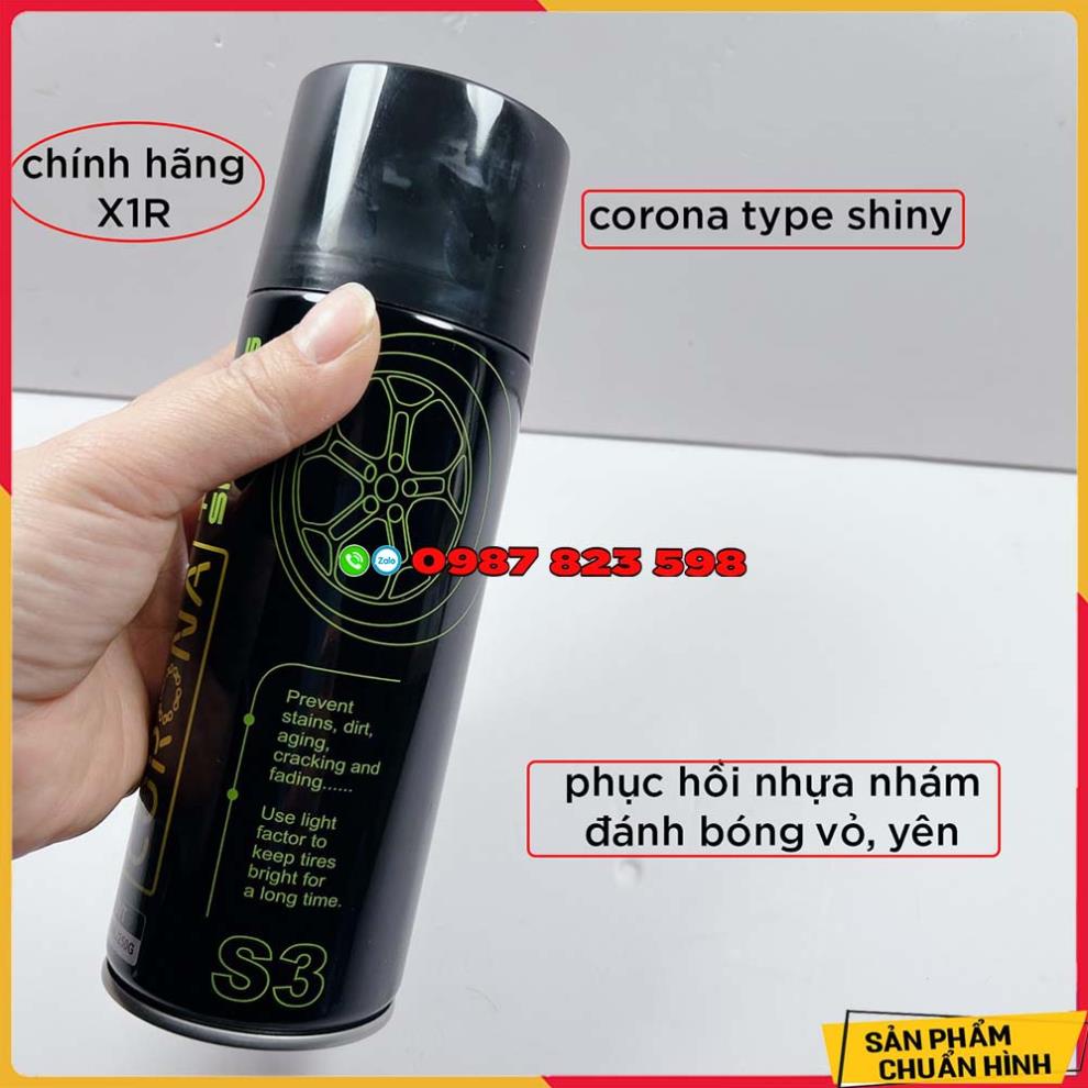 ★ Chai Xịt Corona Phục Hồi Nhựa Nhám , Làm Sạch Và Độ Bóng Cho Lốp + Yên  ★