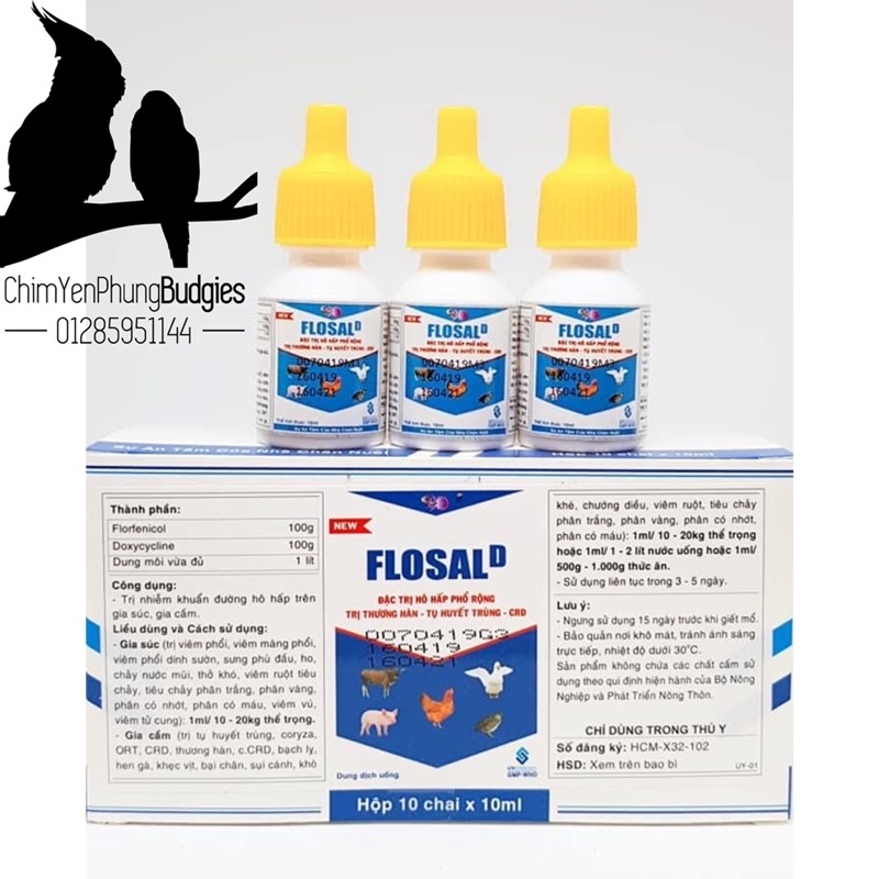 1 chai Flosal_D cho Chim Cảnh, Gia Cầm.