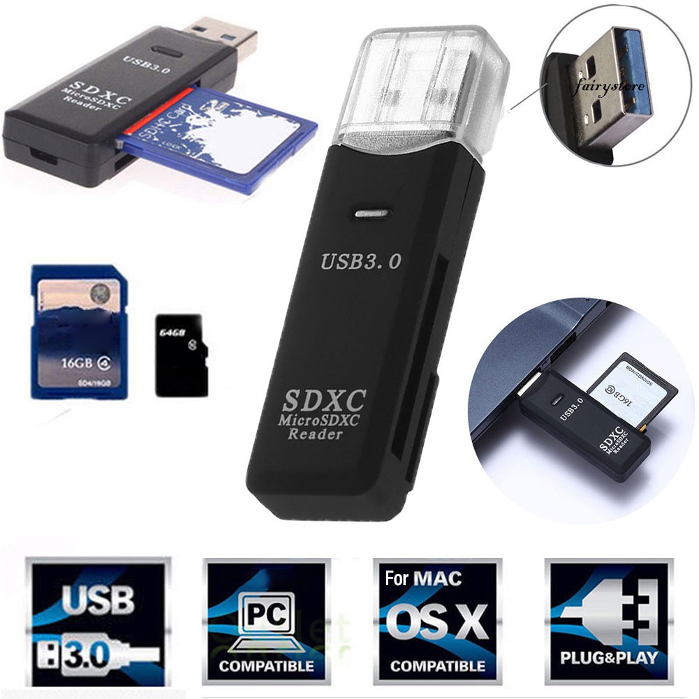 Đầu Đọc Thẻ Nhớ Usb 3.0 2 Trong 1 Cho Micro Sdxc Tf T-flash