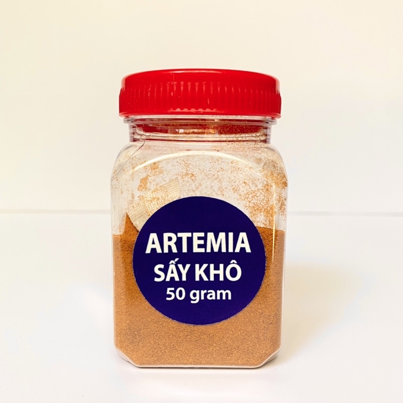 Artemia sấy khô 50g, thức ăn cho cá bảy màu, betta bột
