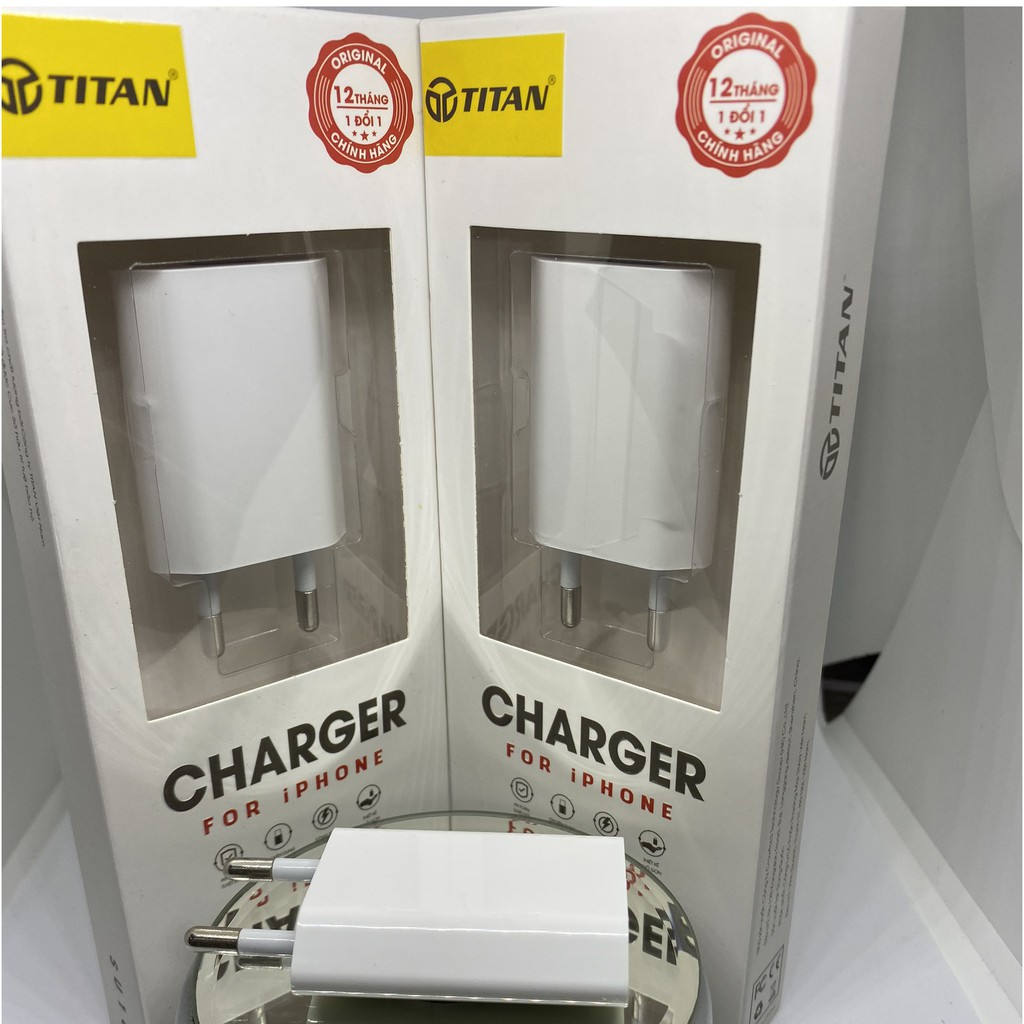 Củ Sạc IPhone Dẹt Zin Titan Chính Hãng, Cốc sạc iphone IP 6, IP7, IP8, IPX, IP11, 11PRO MAX, IP12, 12PROMAX, BH 12 THÁNG