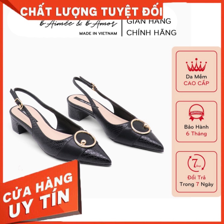 Giày cao gót nữ mũi nhọn khóa tròn gót 3 phân bAimée & bAmor - MS1646 - Hàng nhập khẩu