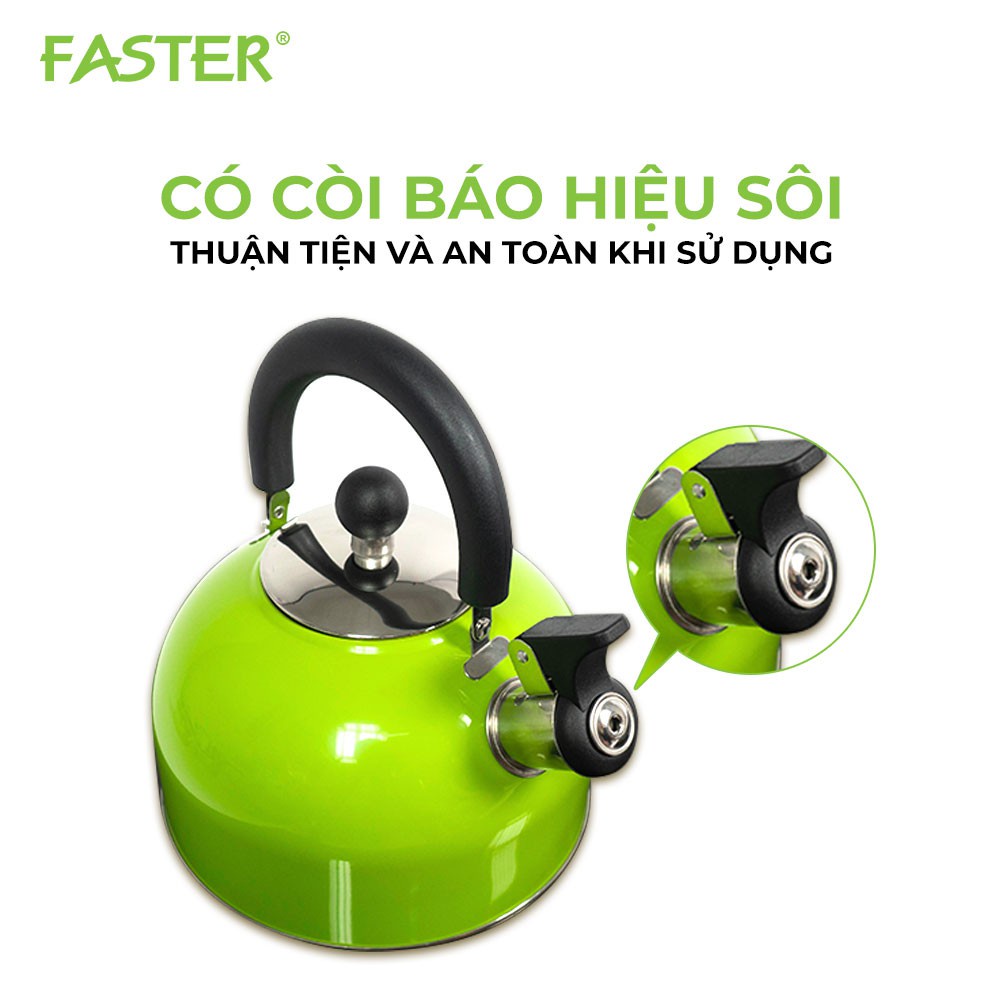 [ CHĨNH HÃNG] Ấm Đun Bếp Từ, Ấm Đun Nước Faster 2.5 L