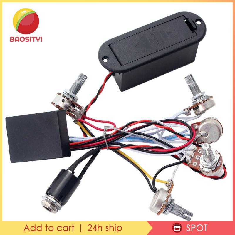 [Baosity1] Chiết Áp 3 Band EQ Preamp Guitar Bass Bằng Nhựa Và Kim Loại