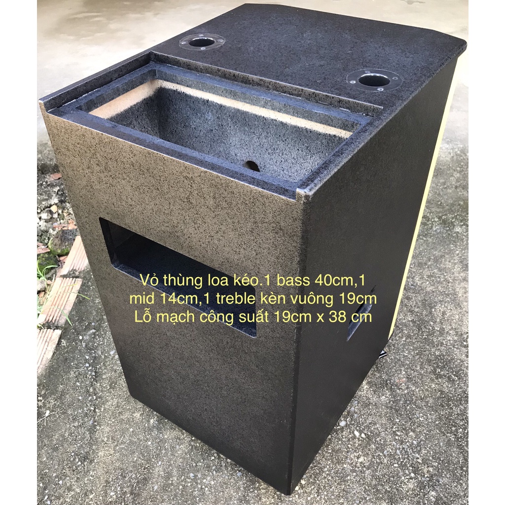 Vỏ thùng loa kéo 40cm.3way.lỗ mạch 19 x 38cm
