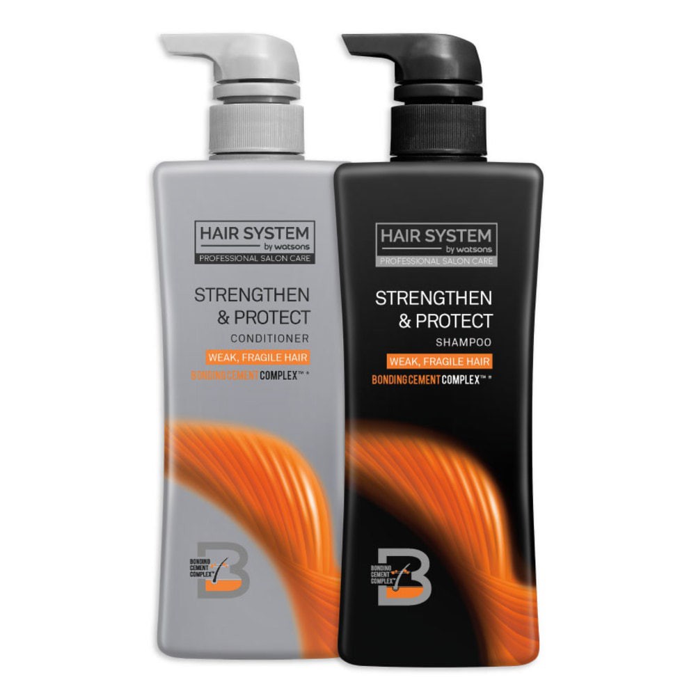 Combo Hair System By Watsons Strengthen &amp; Protect Bảo Vệ Tóc Chắc Khỏe (Dầu Gội 500ml Tặng Dầu Xả 500ml)