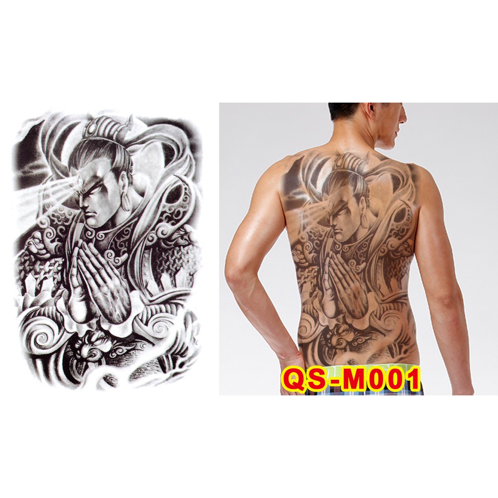 Hình Xăm Dán Kín Lưng Nhị Lang Thần QSM001
