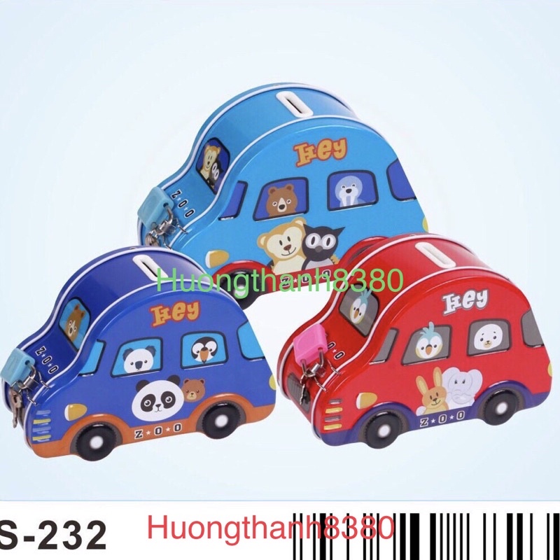 Hộp sắt tiết kiệm S-232 hình ô tô có 3 màu: 14x 7x 9cm(01 chiếc)