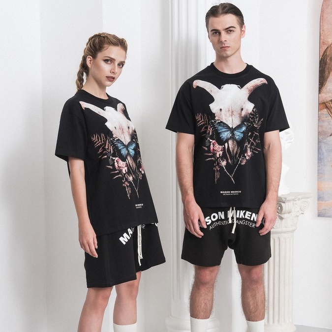 [RẺ VÔ ĐỊCH] Áo thun unisex Đầu Sừng basic form rộng tay lỡ dành cho nam nữ