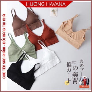  Áo bra len tăm khoét lưng chữ u xuất nhật freesize 35-55kg FLA39