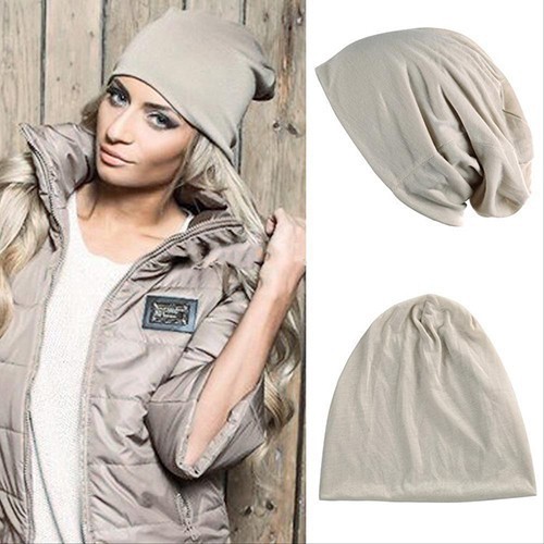 Mũ len trùm đầu giữ ấm mùa đông màu trơn oversize để trượt tuyết