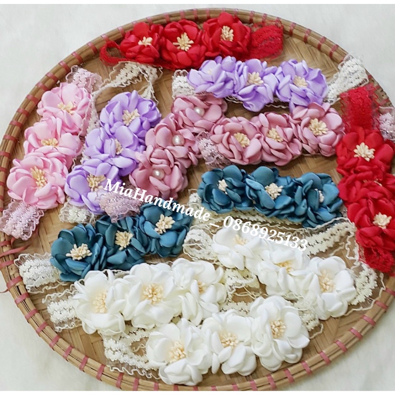 Băng đô cho bé  Turban cho bé  Băng đô đính hoa xinh xắn cho bé gái