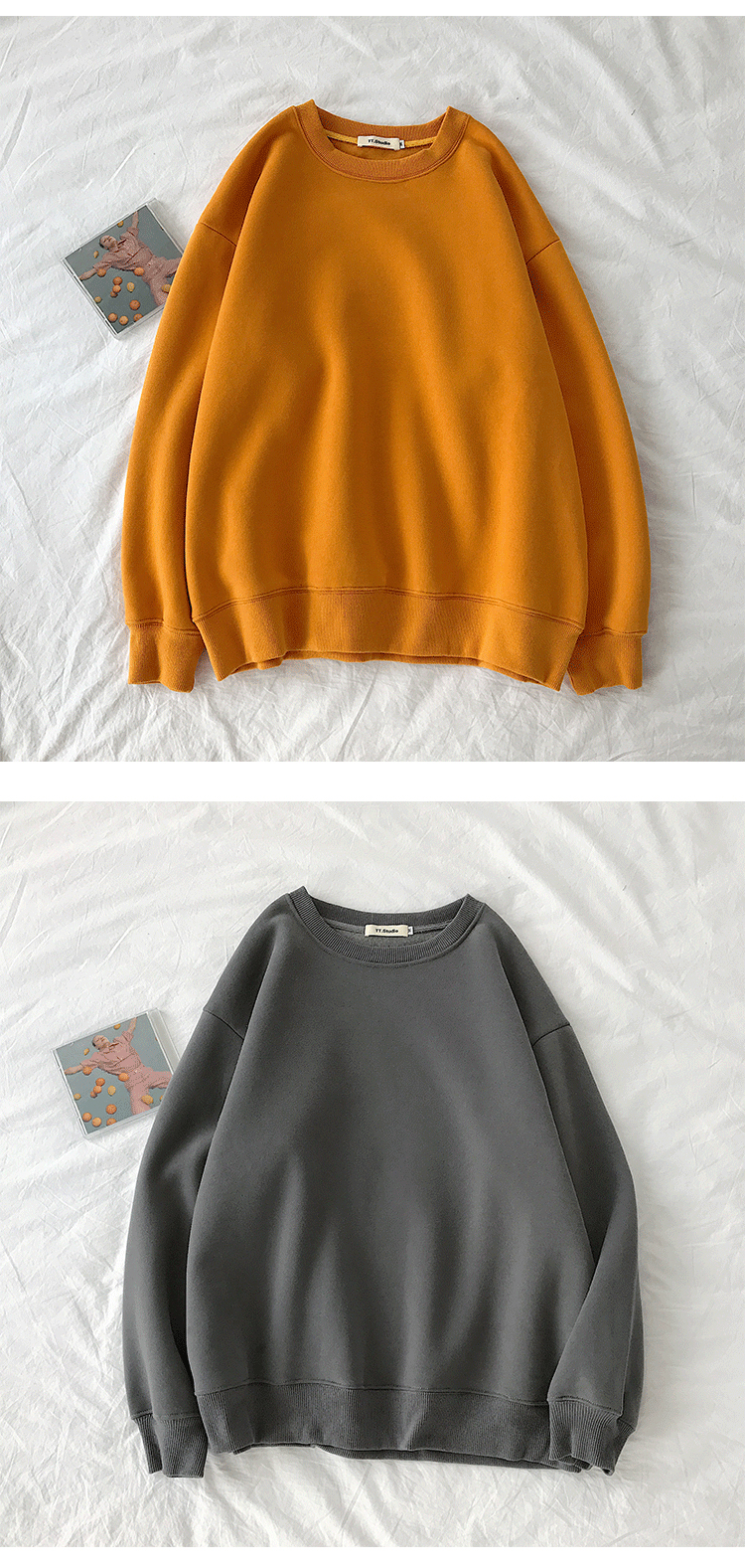 Áo nỉ dài tay dáng rộng thời trang dành cho cặp đôi | BigBuy360 - bigbuy360.vn