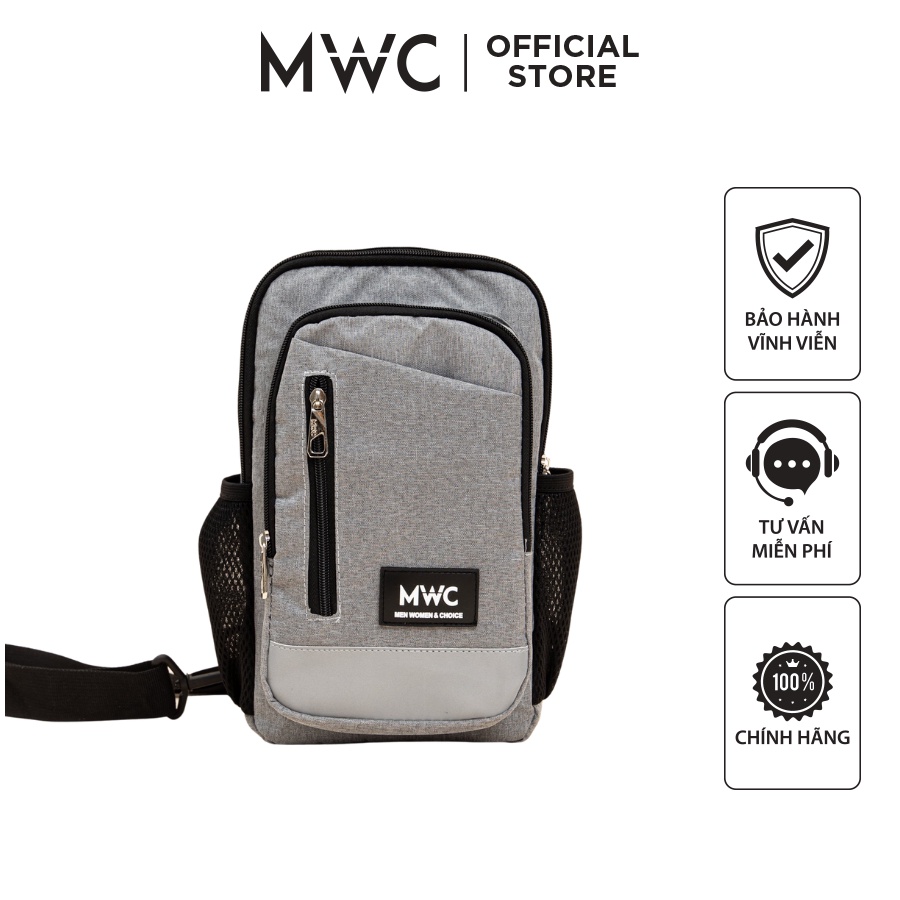 Balo MWC 0812 - Túi Đeo Chéo Nam Nữ Túi Vải Canvas Túi Bao Tử 2 Ngăn Tiện Lợi