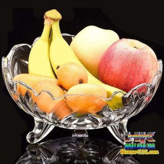 thố thủy tinh 3 chân trắng