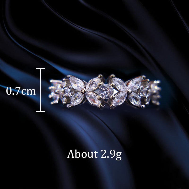 Nhẫn Hình Cỏ Bốn Lá Đính Đá Zircon Thời Trang Cao Cấp Cho Nữ