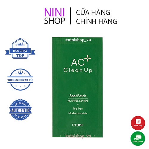 Miếng dán giảm mụn giảm sưng viêm Etude House AC Clean Up Spot Patch - 1 Tờ 12 Miếng - ninishop