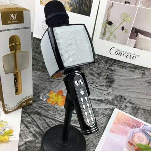 Hàng Chất Mic karaoke bluetooth ys91, loa kèm mic hỗ trợ thu âm bắt giọng tốt âm thanh lớn $