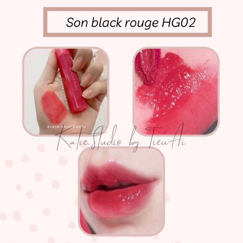 Son Black Rouge Bóng HALF N HALF WATER GLOW HG02 - Hồng Baby
