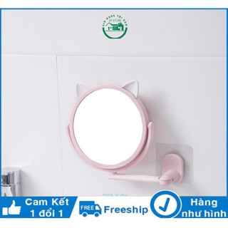 Gương dán tường tai mèo xoay 360 độ tiện dụng