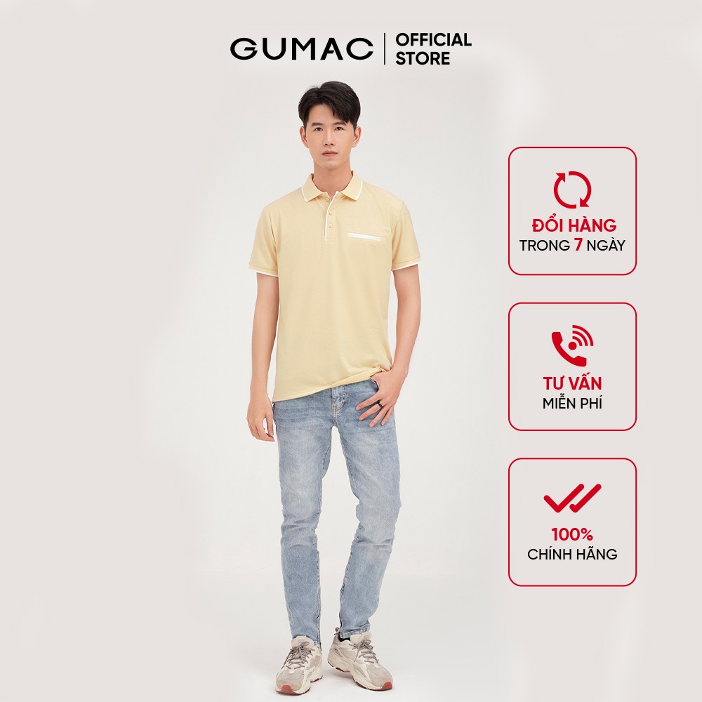 [Mã WABRGD12 giảm 10% đơn 250K] Áo polo nam túi giả GUMAC đủ màu thanh lịch, trẻ trung ATNB481 | BigBuy360 - bigbuy360.vn