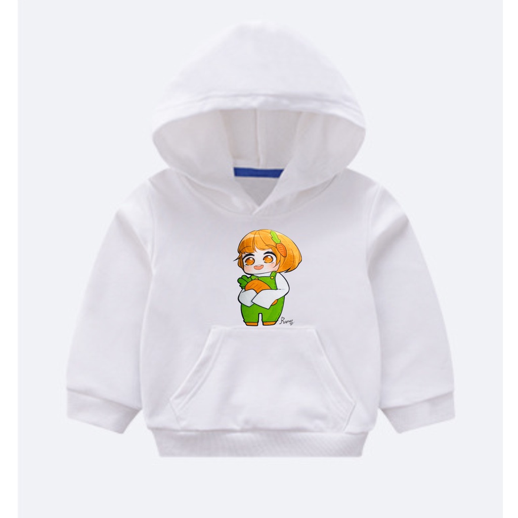 Áo khoác hoodie in hình hero team màu trắng cực chất bé trai bé gái đều mê