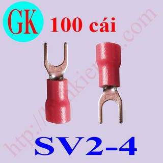 (100 cái) Đầu cốt điện SV2-4 màu đỏ [K-04-11]