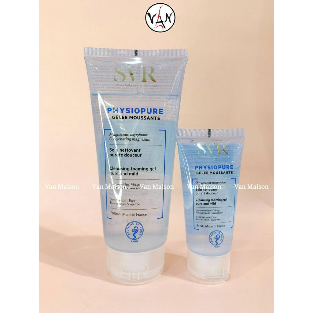 Gel rửa mặt svr physiopure gelée moussante dành cho da nhạy cảm 55ml , 200ml