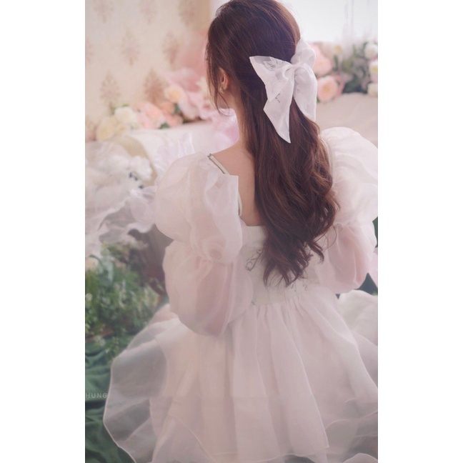 (Free ship) Đầm Ford Phối Voan Kiếng Tay Dài Xinh Như Thiên Thần UP VLTN Shop