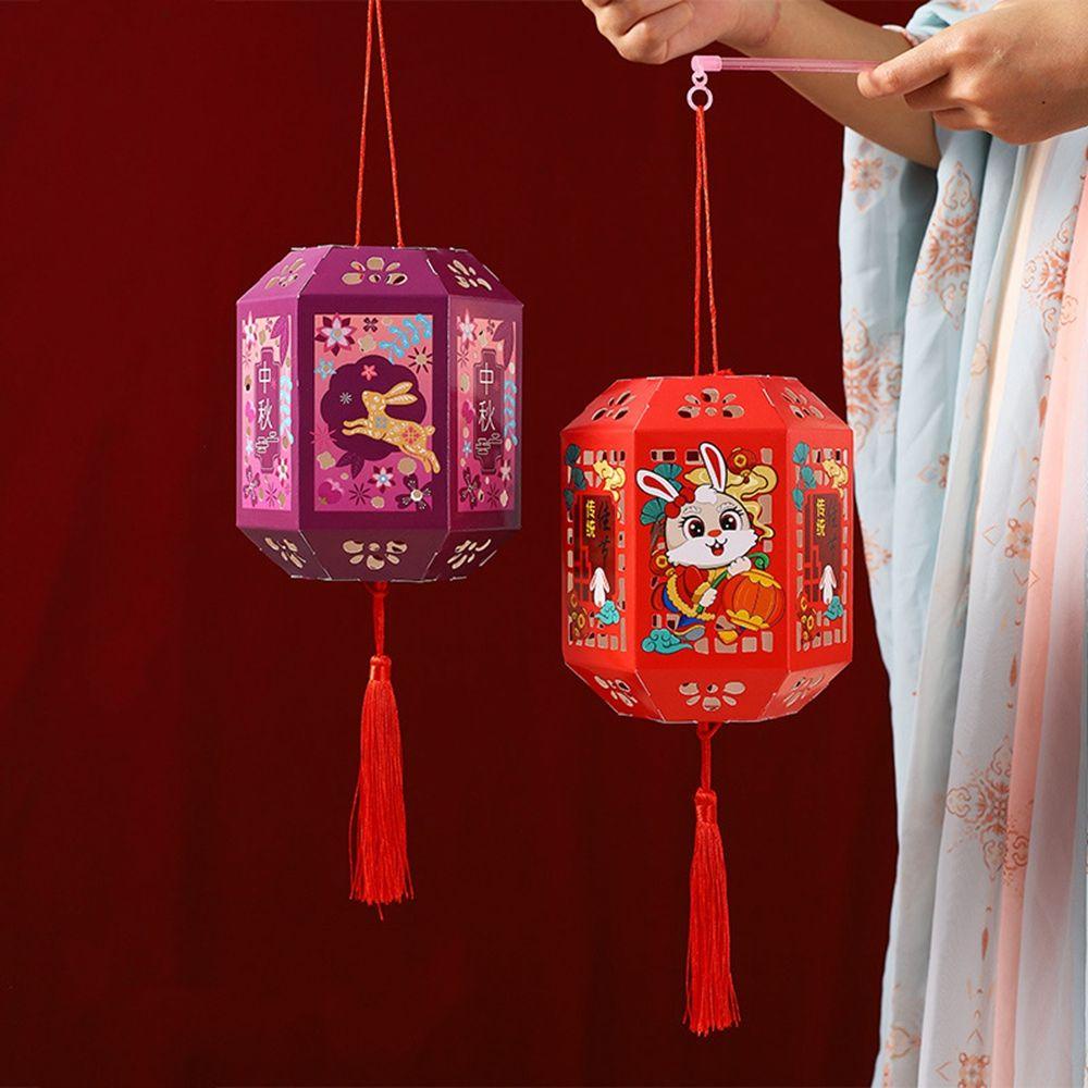 Lồng Đèn Điện Tử Chiếu Hình Ngựa Hoạt Hình Trung Hoa Thủ Công DIY