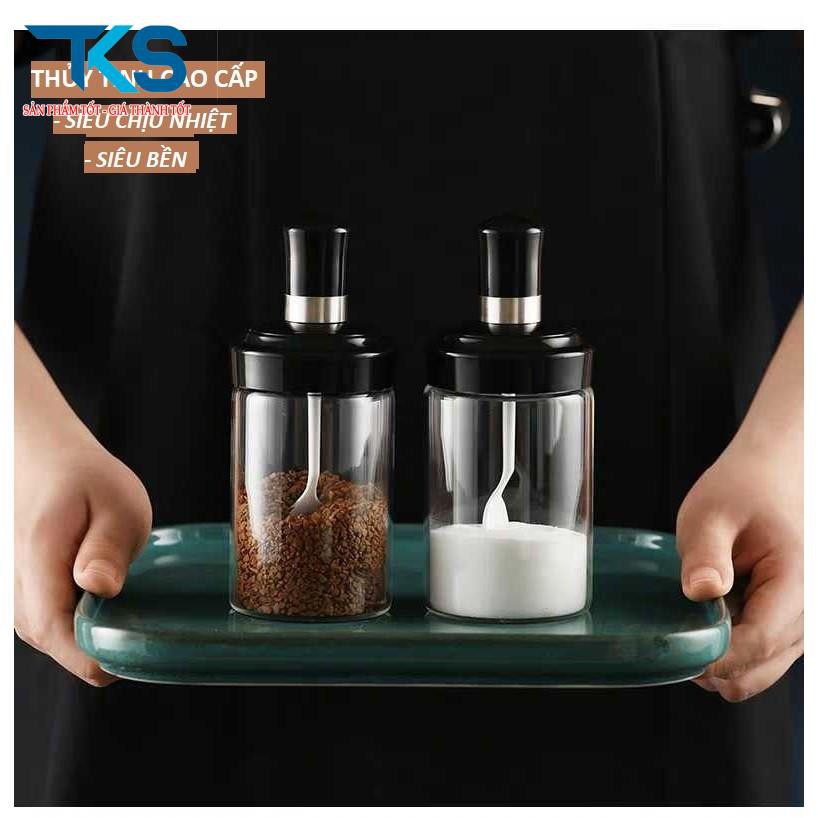 Hũ đựng gia vị thủy tinh kèm muỗng tiện dụng dung tích 250ml | BigBuy360 - bigbuy360.vn