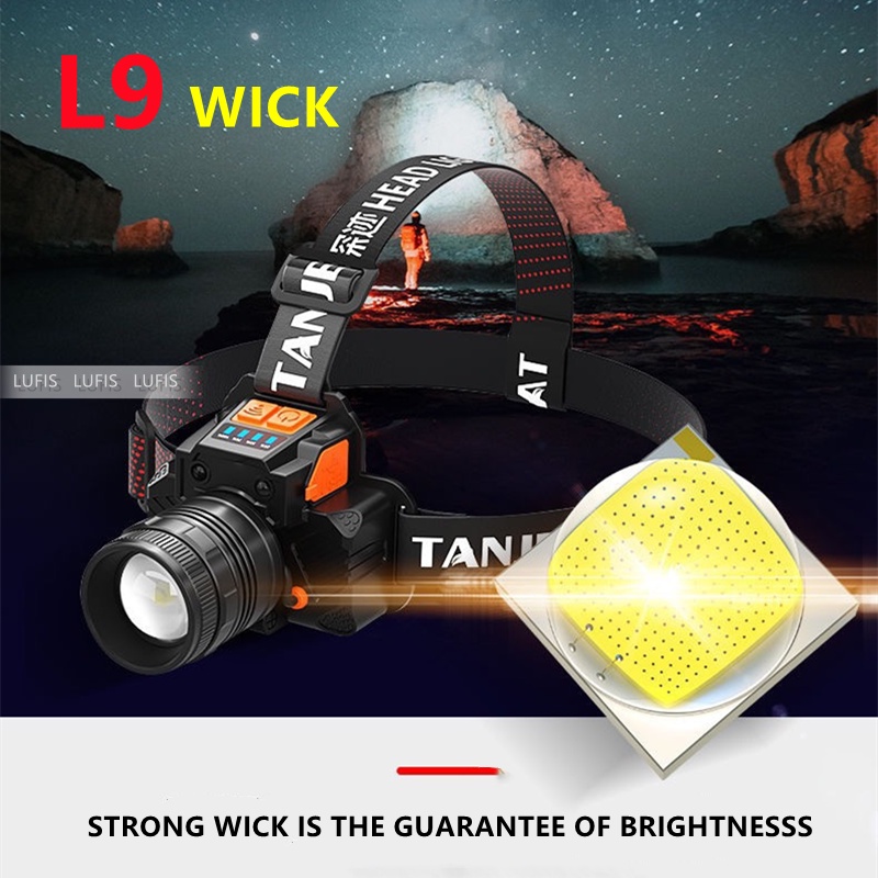 Đèn LED đội đầu chống nước đa năng kèm sạc USB tiện dụng cho hoạt động ngoài trời