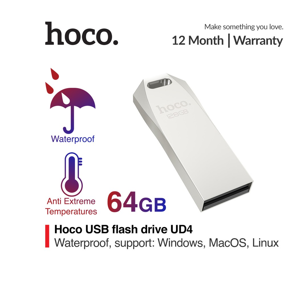 USB Hợp Kim Kẽm Tốc Độ Cao Hoco UD4 - USB 8G / 32G / 64G