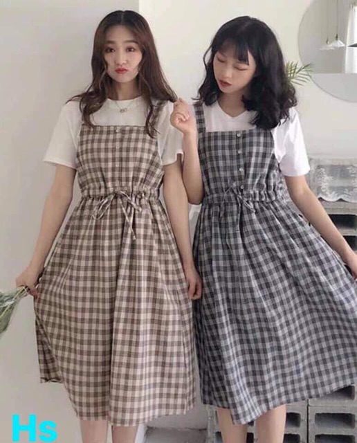 Váy nữ xinh kẻ caro rút eo hot trend đẹp kèm ảnh thật | WebRaoVat - webraovat.net.vn