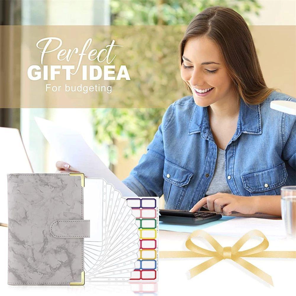 Sổ Tay AUGUSTINA Bìa Da PU Họa Tiết Cẩm Thạch Cho Budget Planner A6